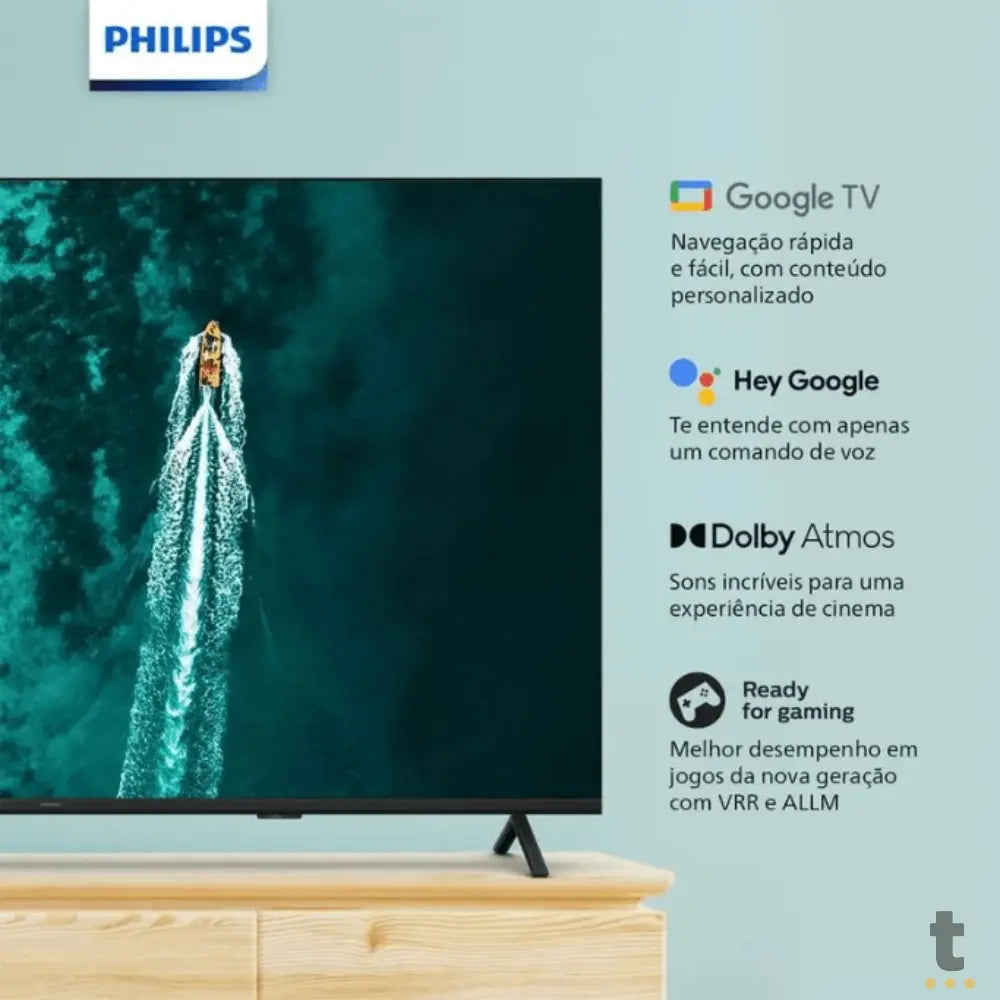 Smart TV Led Philips 55" UHD 4K Wi-fi Bluetooth USB HDMI Google TV - 55PUG7019/78 Truedata