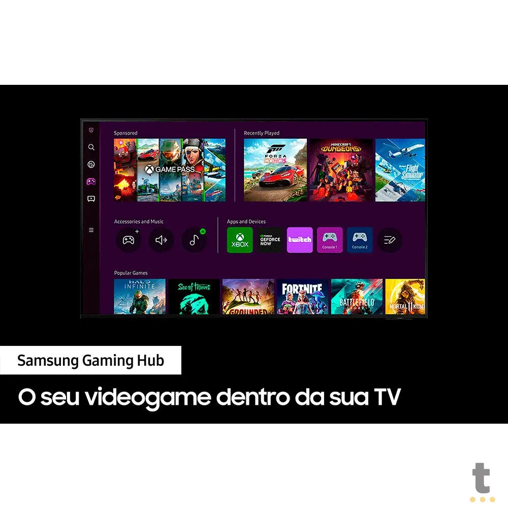 Smart TV Led Samsung 55" UHD 4K Wi-fi Bluetooth USB HDMI Gaming Hub 3 em 1 Tizen - 55CU7700 Truedata