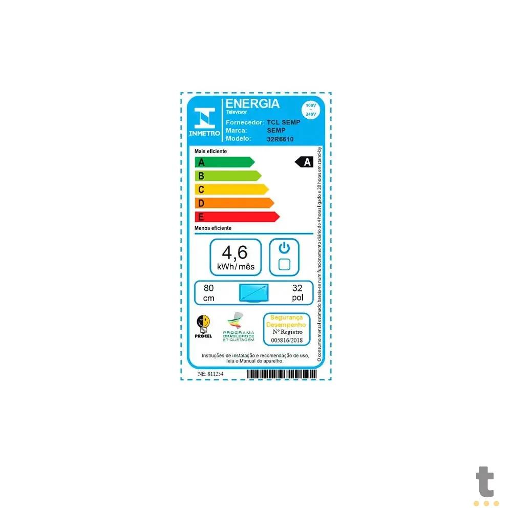 Smart TV Led Semp 32" R6610 HD Wi-fi Dual Band USB HDMI Roku TV Bivolt Preta - 67575 Truedata