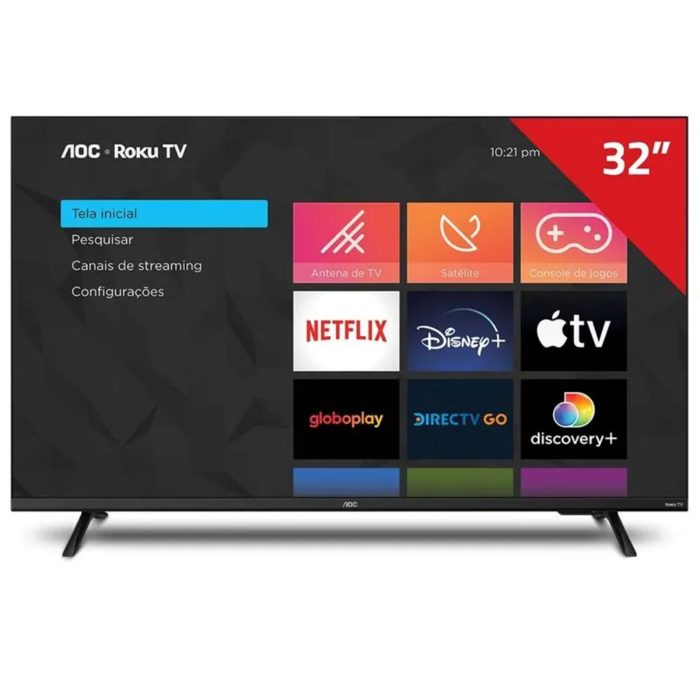 Smart TV LED 32" HD Roku WiFi HDMI 32S5135/78G - AOC