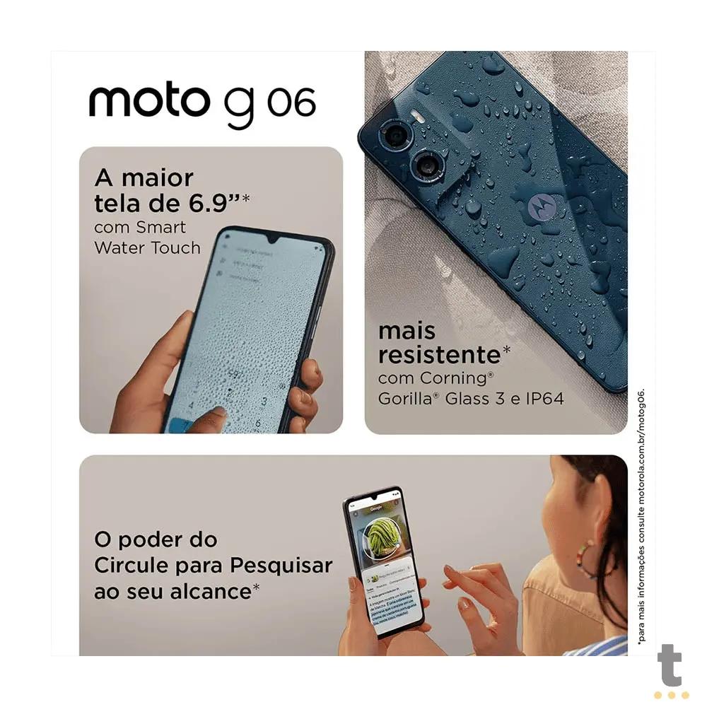 Smartphone Motorola Moto G06 12G 128Gb Octa-Core 4gb+8Gb Boost Android 15 Azul Marinho - XT2535-1 Truedata