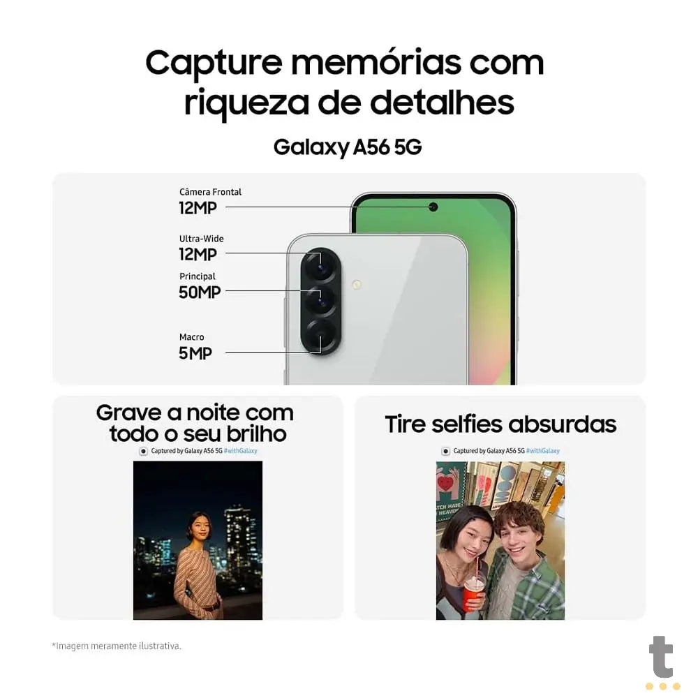 Smartphone Samsung Galaxy A56 5G 256Gb 8Gb EE Enterprise Edition Tela 6.7" Preto - SM-A566E/DS Truedata