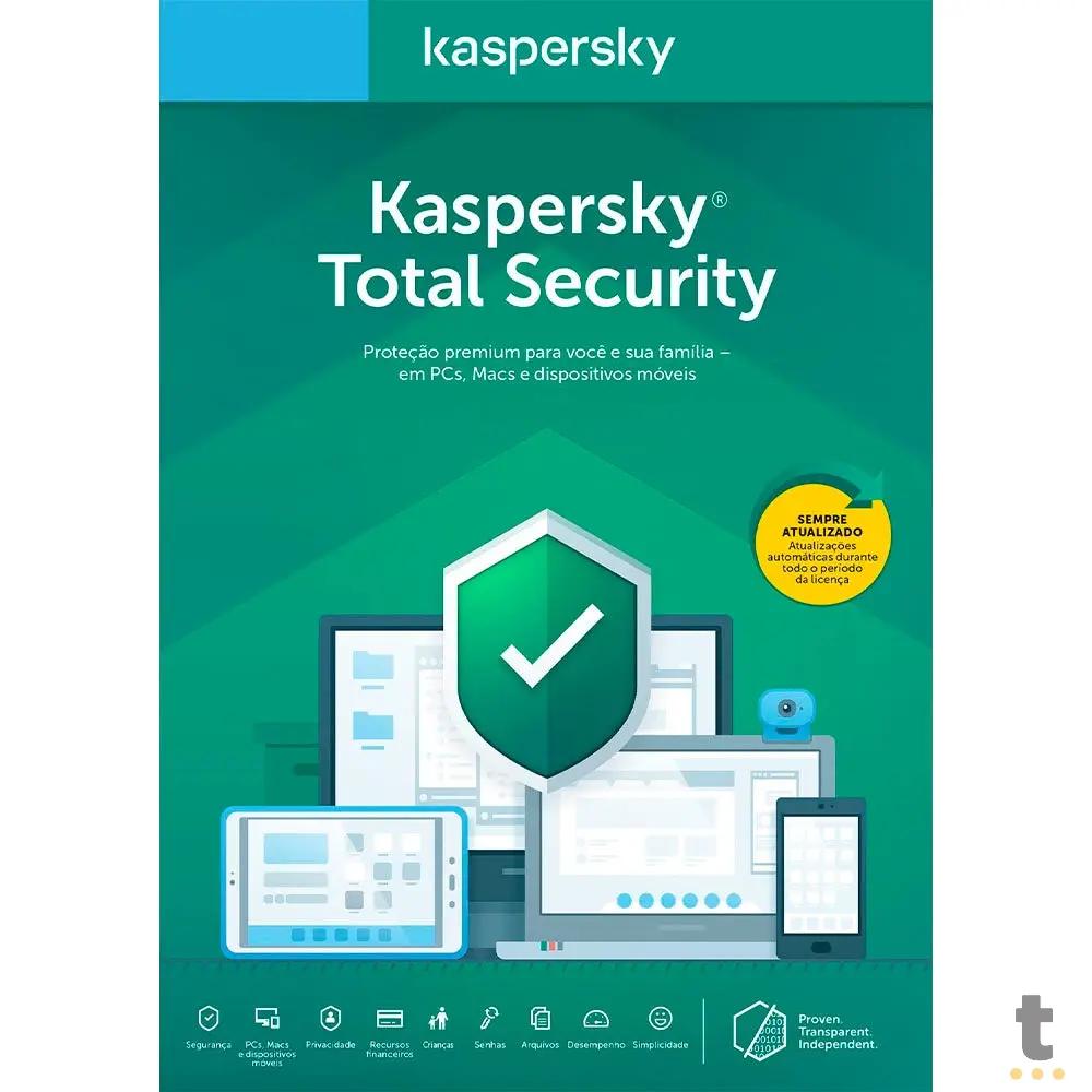 Software Kaspersky Total Security Download - 1 Ano - 5 Dispositivos - KL1949KDEFS Truedata