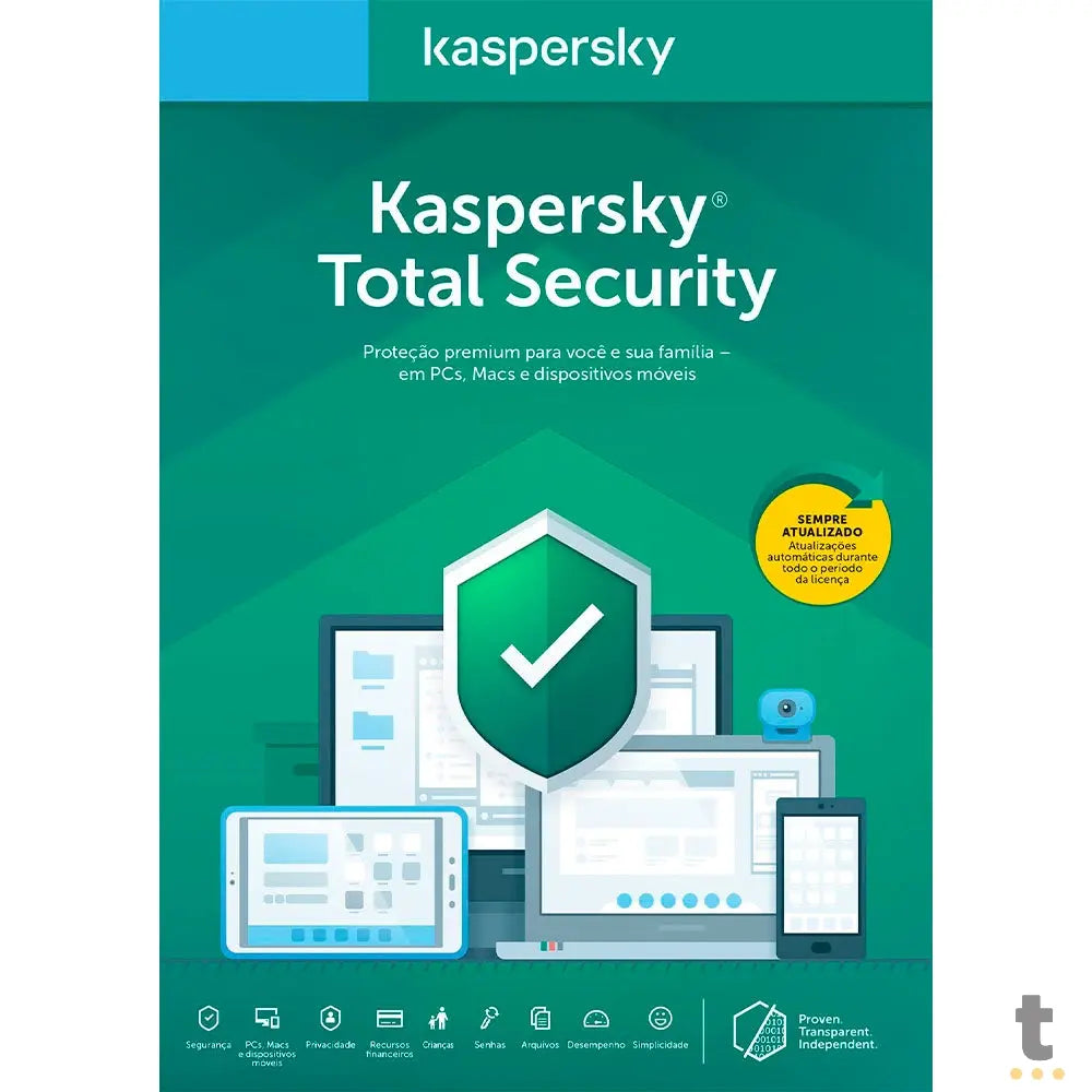 Software Kaspersky Total Security Download - 1 Ano - 5 Dispositivos - KL1949KDEFS Truedata