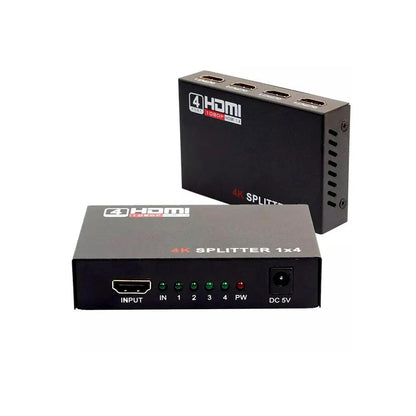 Splitter Multiplicador Divisor De Sinal Hdmi 4 Portas 1 X 4 Full Hd 4K Truedata