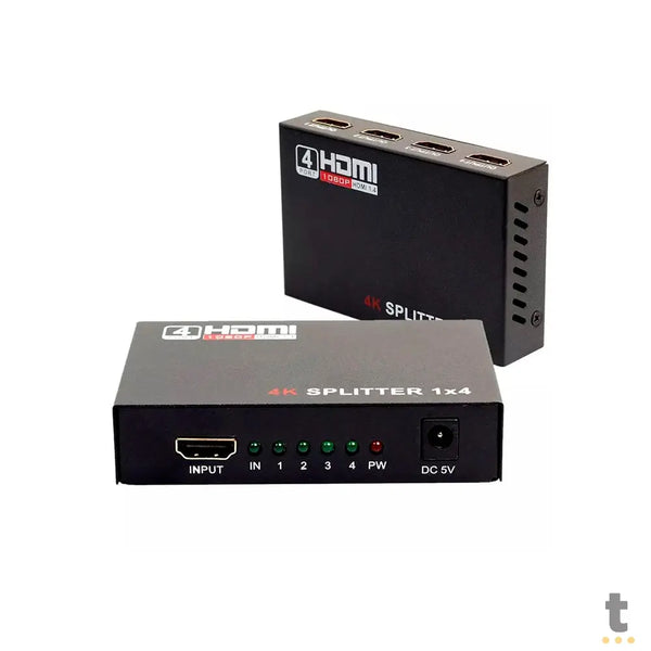 Splitter Multiplicador Divisor De Sinal Hdmi 4 Portas 1 X 4 Full Hd 4K