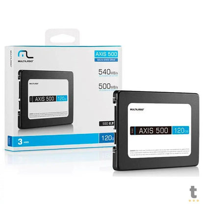 Ssd 120gb Multilaser Ss100 Axis500 540mb/s leitura 500mb/s Gravação Truedata