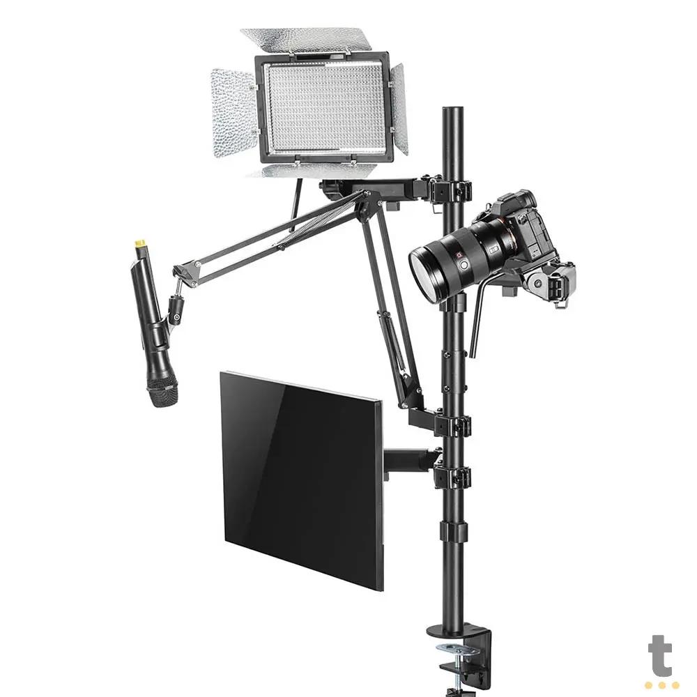 Suporte 4 em 1 Estúdio Setup Stream PCYes P/ Monitor, Microfone, Luz e Câmera - SE-MDS1041 Truedata