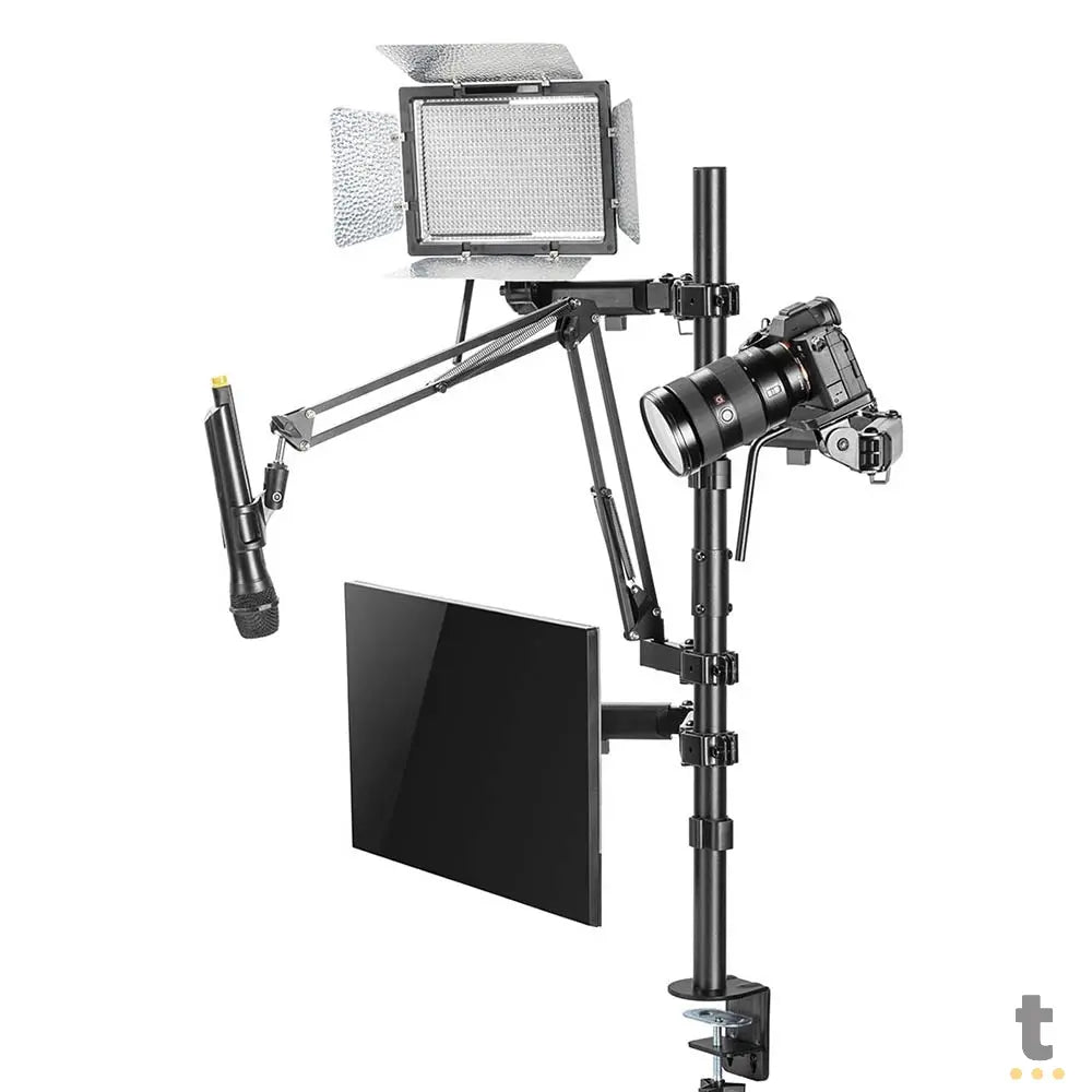 Suporte 4 em 1 Estúdio Setup Stream PCYes P/ Monitor, Microfone, Luz e Câmera - SE-MDS1041 Truedata