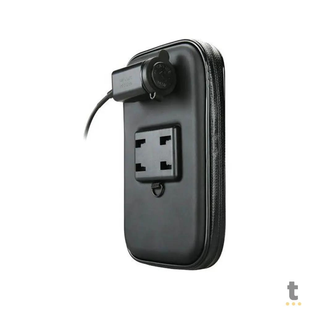 Suporte Capa para Smartphone p/ Bicicleta e Moto a Prova D'Agua C/ Saída USB Knup - KP-7008 Truedata