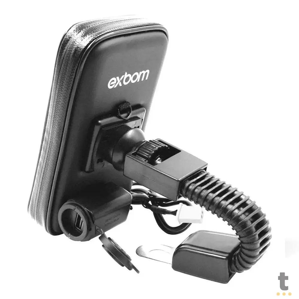 Suporte Capa para Smartphone p/ Moto a Prova D'Agua C/ Saída USB Exbom - SP-CA25L Truedata