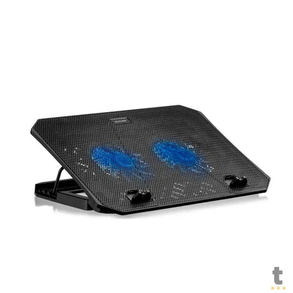 Suporte Cooler Para Notebook Multi Led Azul Dual Fan Preto - AC392 Truedata