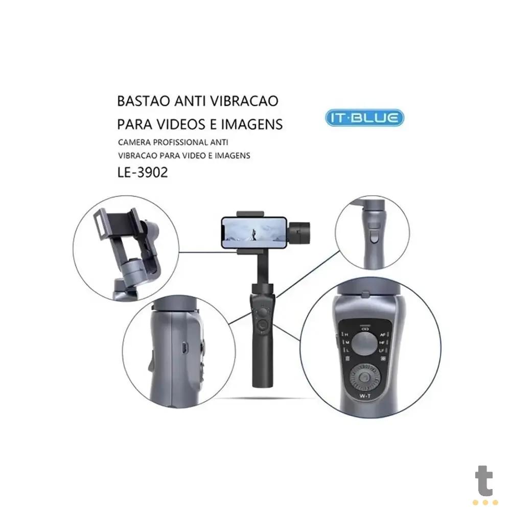 Suporte De Celular Tipo Bastão C/ Estabilizador Anti Vibração para Videos It-Blue - LE-3902 Truedata