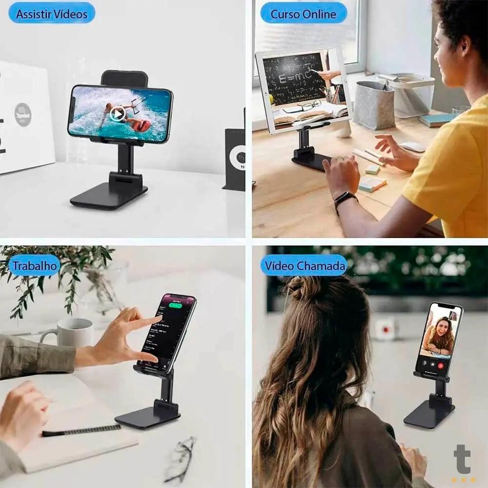 Suporte De Mesa Retrátil Para Smartphone e Tablet com Altura Regulável - EX-1011 Truedata