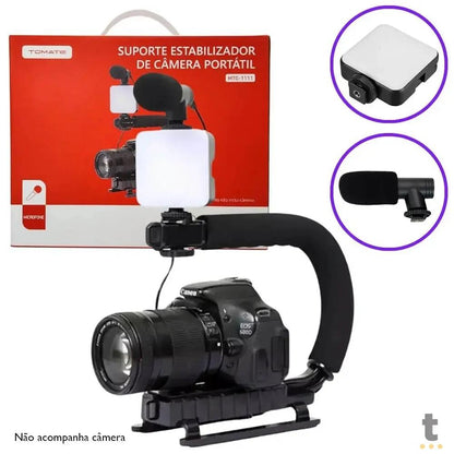 Suporte Estabilizador de Camera Portátil C/ Led Tomate - MTG-1111 Truedata