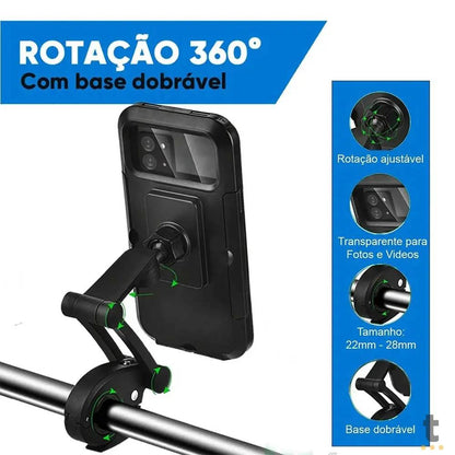 Suporte P/ Smartphone Prova D'Agua para Bicicleta Leon - HJ-89 Truedata