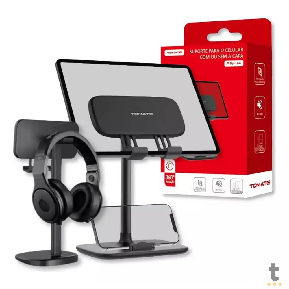 Suporte P/ Smartphone e Tablet Tomate C/ Rotação 360 - MTG-164 Truedata