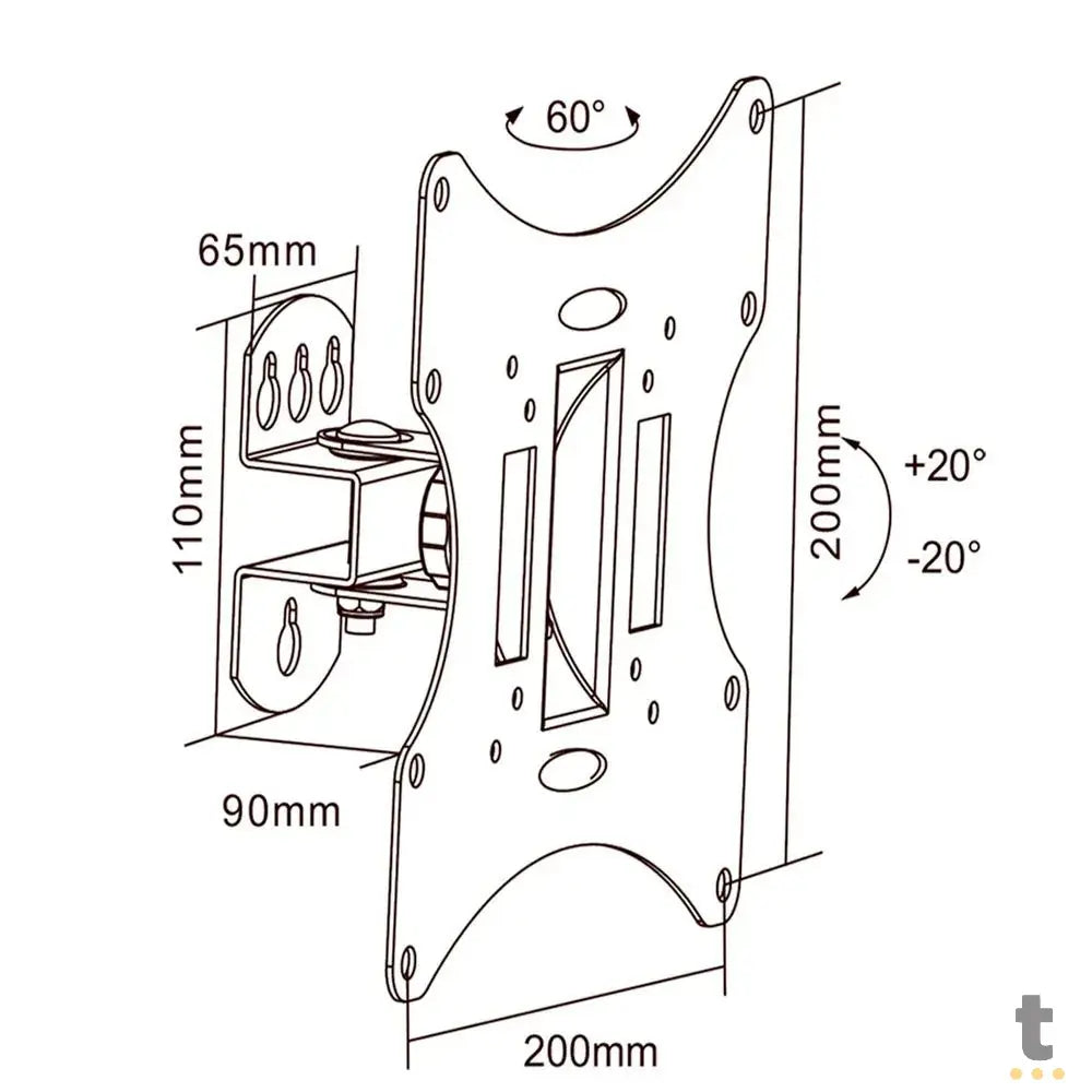 Suporte Para Tv Inclinável 23 A 42 Pols. Tomate - MT-501A Truedata
