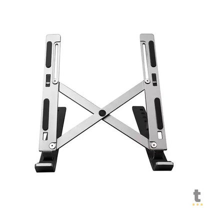 Suporte Retratil Para Notebook Multi Aluminio 6 Niveis de Altura Prata - AC378 Truedata