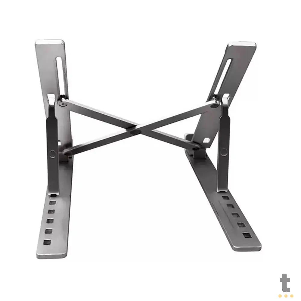 Suporte Retratil Para Notebook Multi Aluminio 6 Niveis de Altura Prata - AC378 Truedata