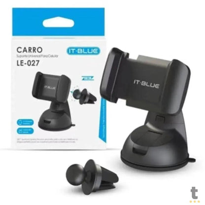 Suporte Veicular p/ Smartphone 3.5 a 6 pols IT-Blue C/ Rotação 2 em 1 - LE-027 Truedata