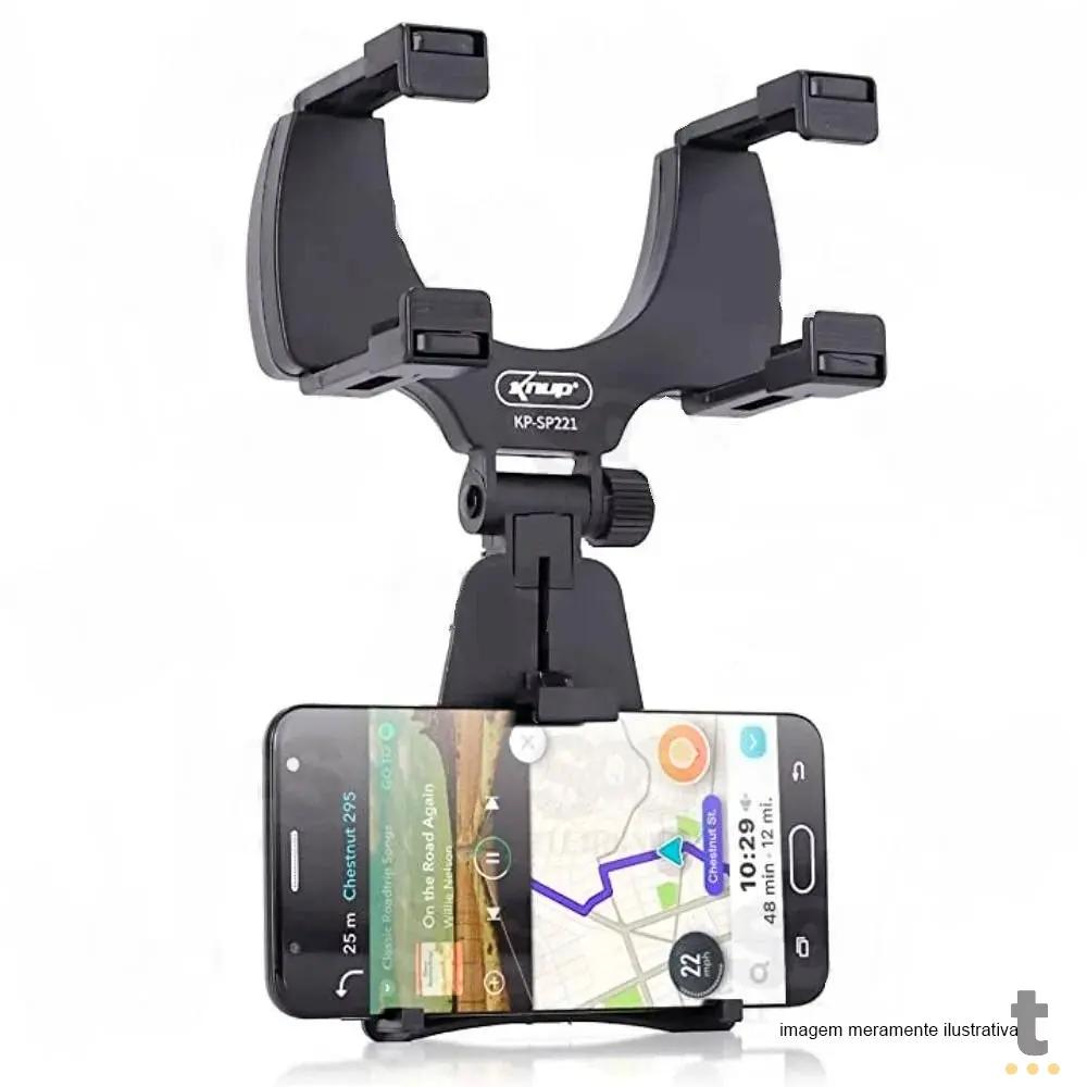 Suporte Veicular p/ Smartphone Knup p/ Espelho Retrovisor - KP-SP221 Truedata