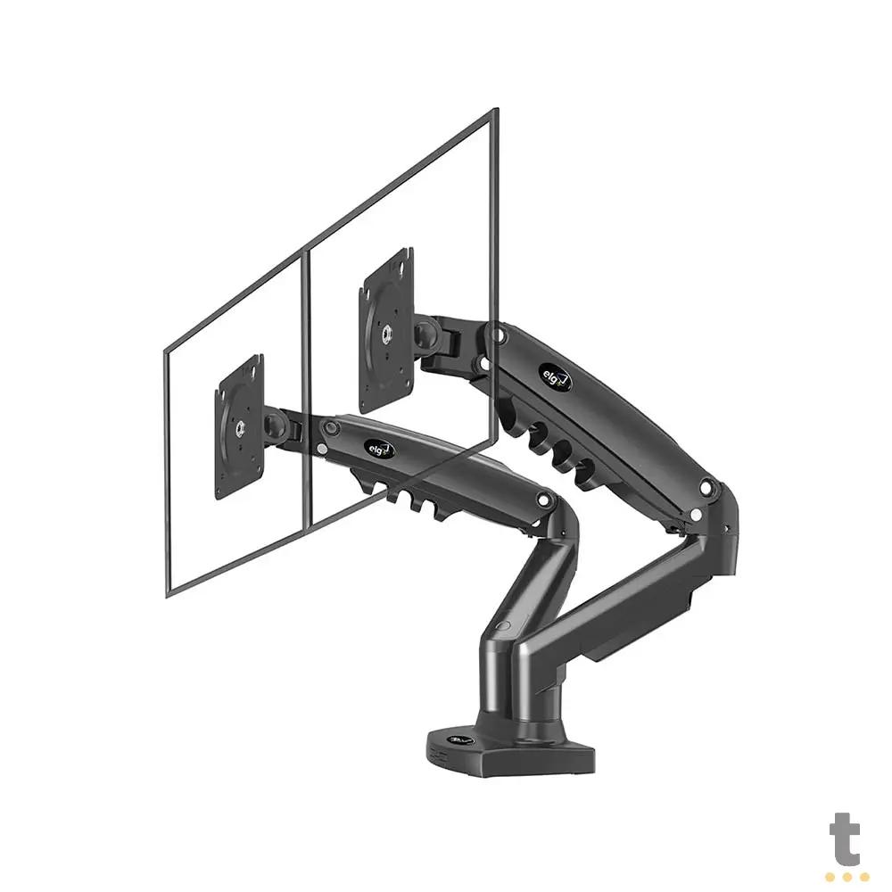 Suporte de Mesa Articulado Para Dois Monitores ELG F160N 17" a 35" - 80837 Truedata