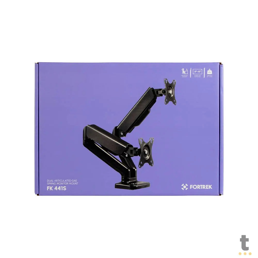 Suporte de Mesa Articulado a Gás para Dois Monitores Fortrek Fk441s 17" a 32" - 81032 Truedata