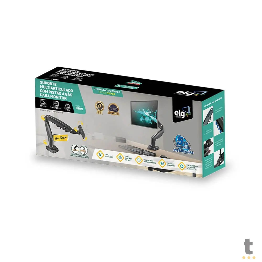 Suporte de Mesa Articulado para Monitor 17" a 35" ELG F80N - 80836 Truedata
