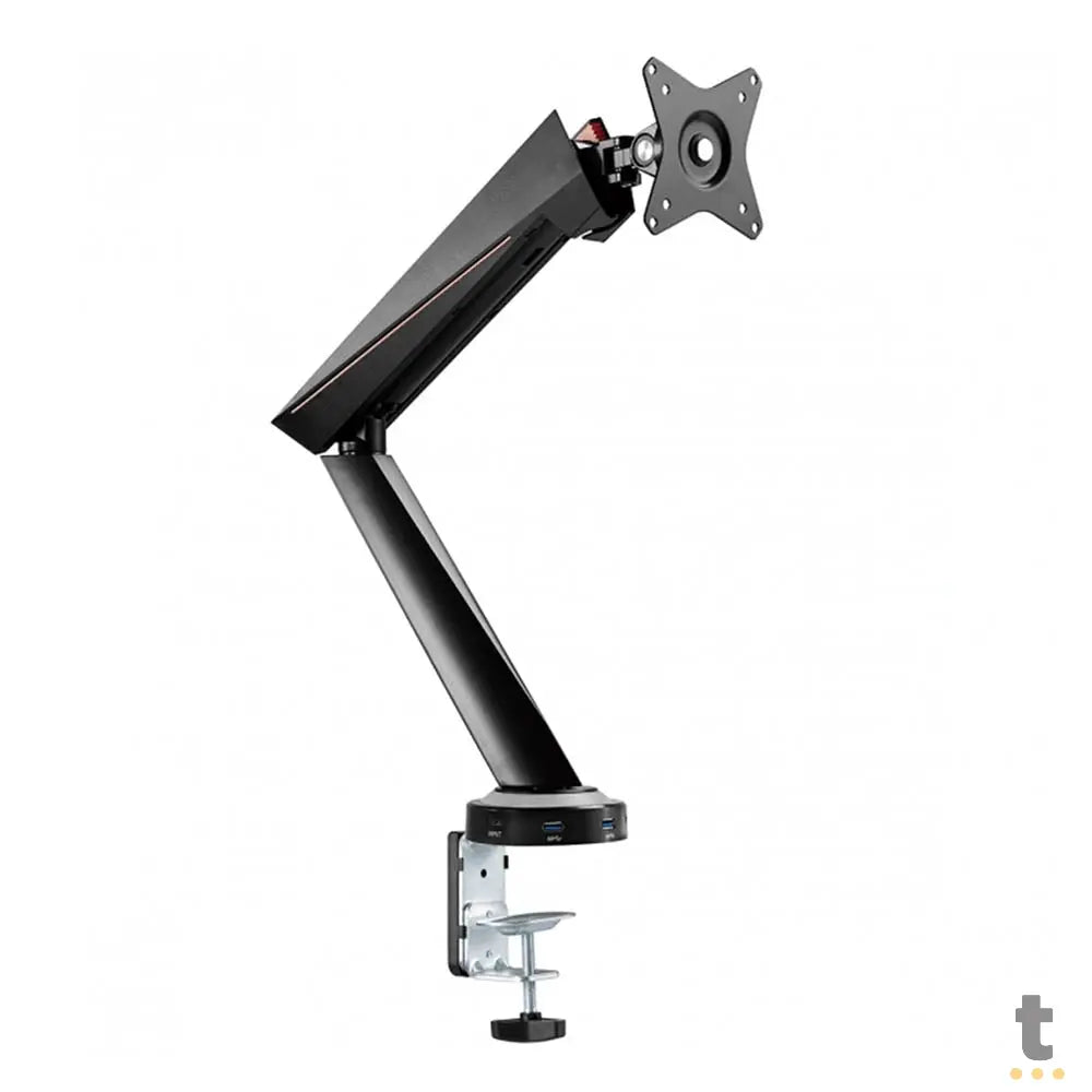 Suporte de Mesa Fixo para Monitor Gamer 17" a 32" Articulado C/ Pistão a Gás e Hub USB PCYes Preto - PSGAM1732 Truedata