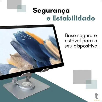 Suporte de Mesa Retratil Para Tablet em Metal com Rotação Truedata