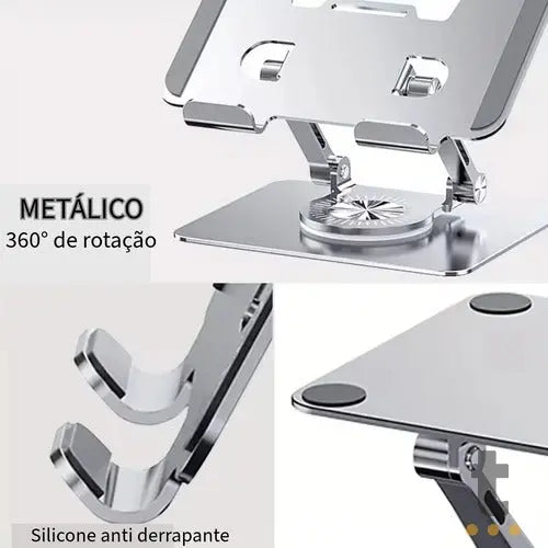 Suporte de Mesa Retratil Para Tablet em Metal com Rotação Truedata