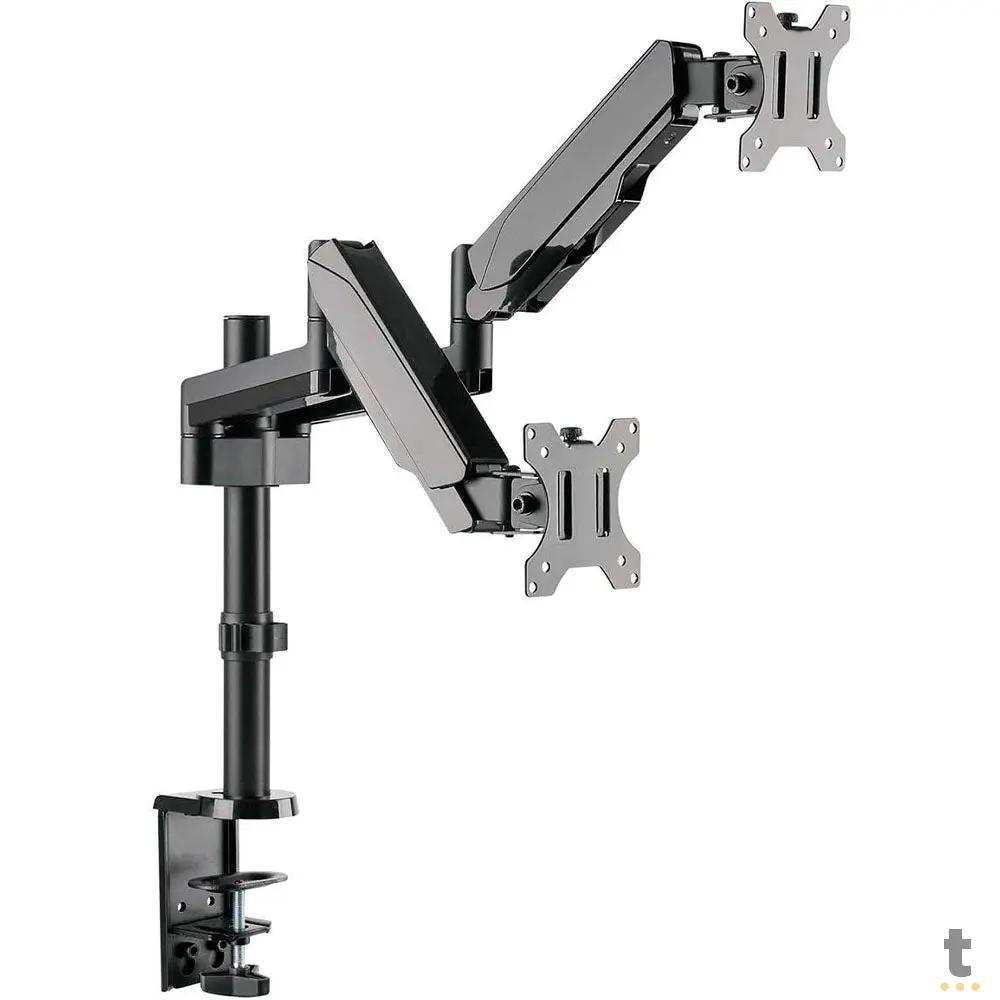 Suporte de Mesa para Dois Monitores PCYes 17" a 32" Vesa 100x100 - PLMSM02B Truedata