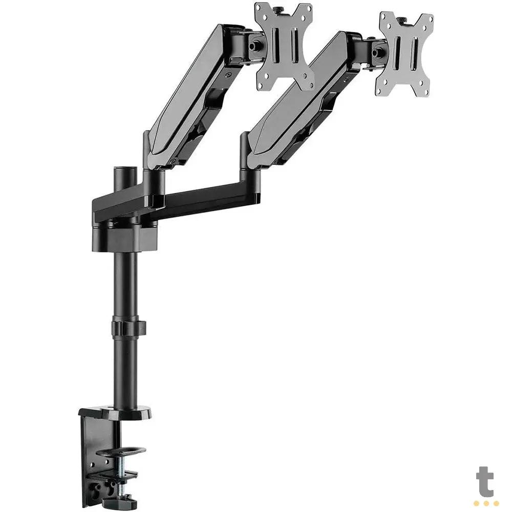 Suporte de Mesa para Dois Monitores PCYes 17" a 32" Vesa 100x100 - PLMSM02B Truedata