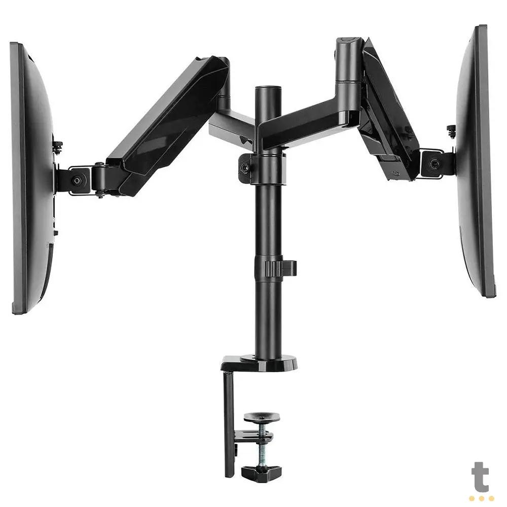 Suporte de Mesa para Dois Monitores PCYes 17" a 32" Vesa 100x100 - PLMSM02B Truedata