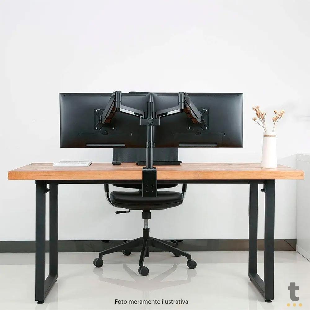 Suporte de Mesa para Dois Monitores PCYes 17" a 32" Vesa 100x100 - PLMSM02B Truedata