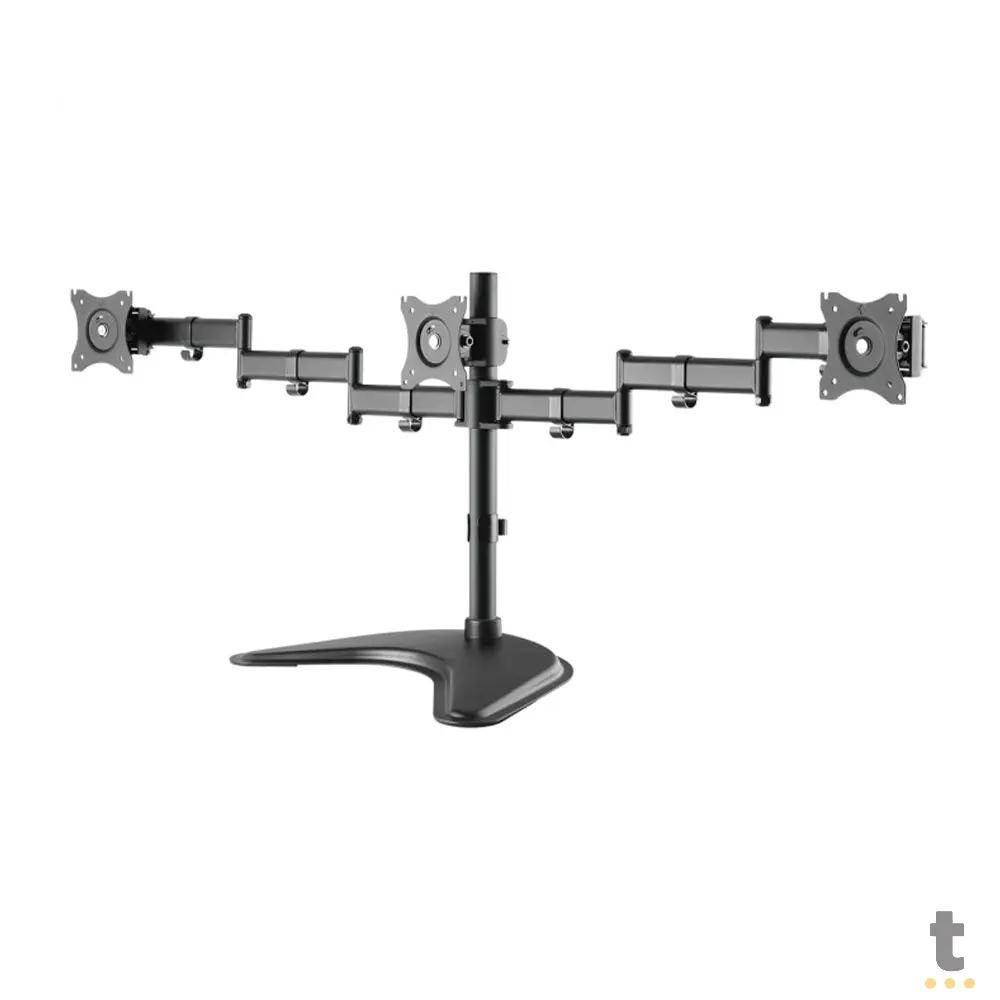 Suporte de Mesa para Três Monitores PCYes 13" a 27" Vesa 100x100 - PLMSM03A Truedata