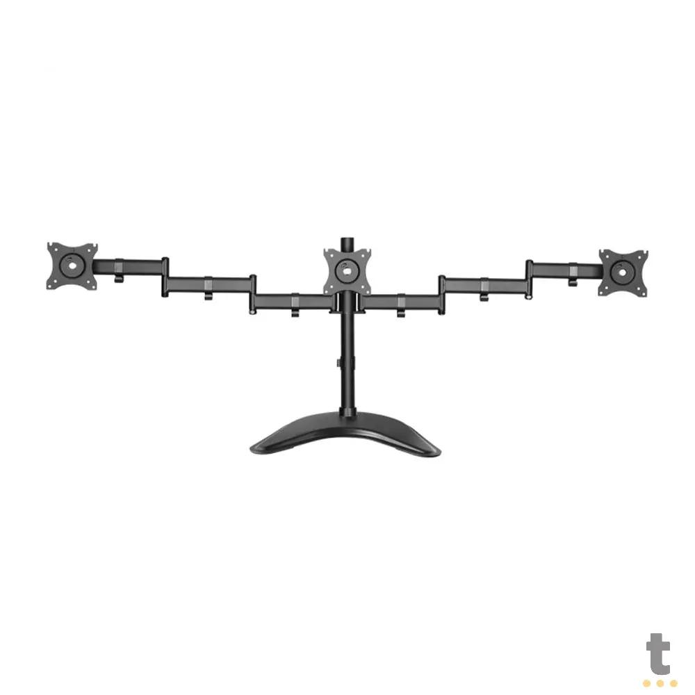 Suporte de Mesa para Três Monitores PCYes 13" a 27" Vesa 100x100 - PLMSM03A Truedata