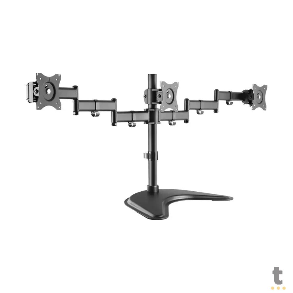 Suporte de Mesa para Três Monitores PCYes 13" a 27" Vesa 100x100 - PLMSM03A Truedata