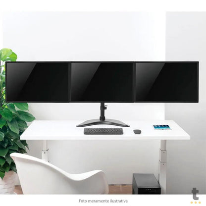 Suporte de Mesa para Três Monitores PCYes 13" a 27" Vesa 100x100 - PLMSM03A Truedata