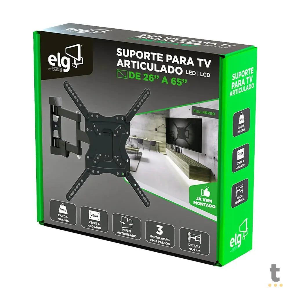 Suporte de Parede Articulado para Tv / Monitor 26" a 65" ELG Full 40 Pro - 83670 Truedata