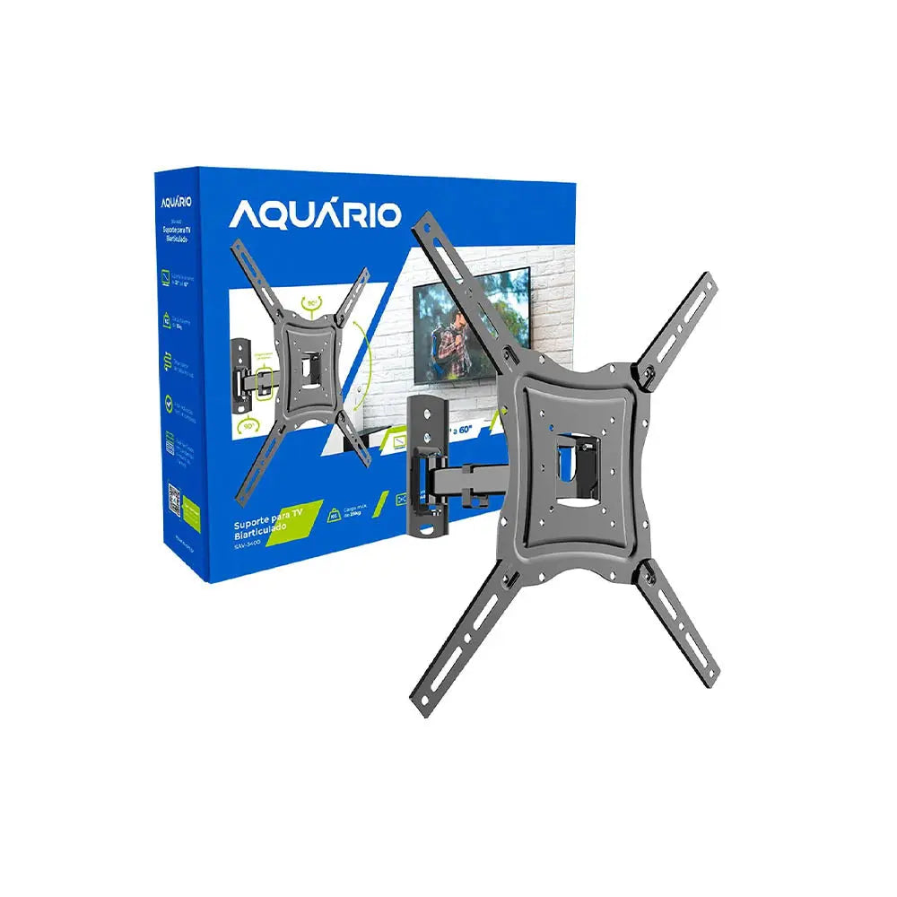 Suporte de Parede Para Tv / Monitor Universal Biarticulado Aquário SAV-3400 26" a 60" Pols - 84956 Truedata