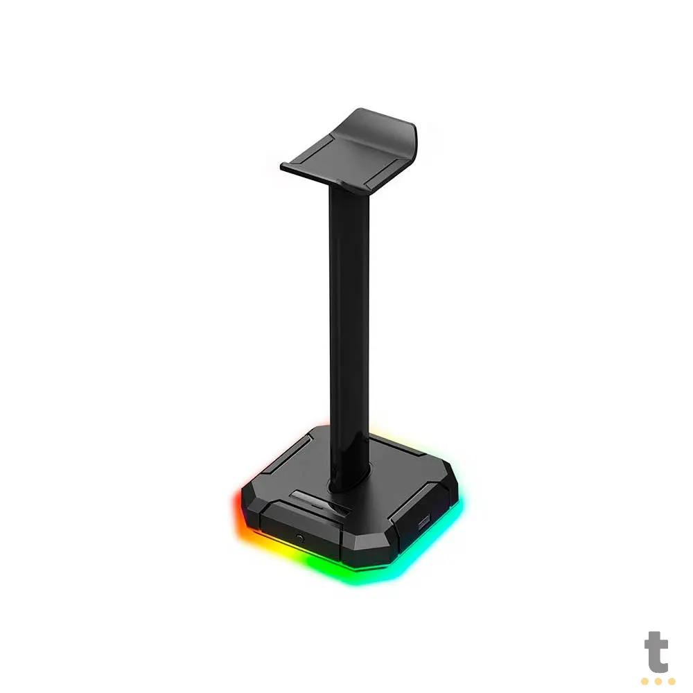 Suporte p/ Headset RGB Redragon Scepter Pro C/ 4 Portas USB - HA300 Truedata
