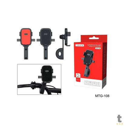 Suporte para Smartphone 4.7 a 7.2 Pols p/ Bicicleta e Moto Tomate C/ Rotação - MTG-108 Truedata