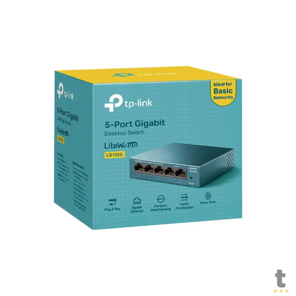 Switch 05 Portas Gigabit 10/100/1000 Mbps Tp-Link - LS105G Truedata