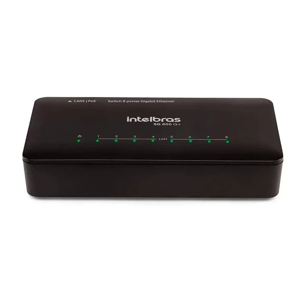 Switch 08 Portas Gigabit 10/100/1000 Mbps Intelbras Sg 800 Q+ - 4760079 Truedata
