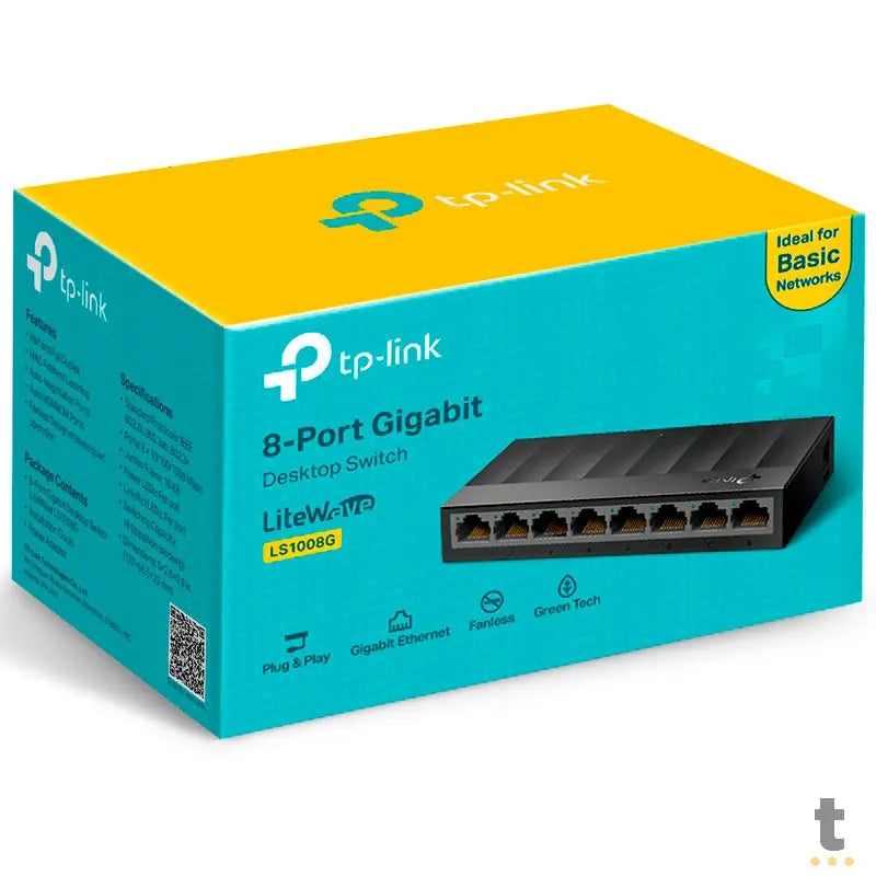 Switch 08 Portas Gigabit 10/100/1000 Mbps Tp-Link - TL-LS1008G Truedata