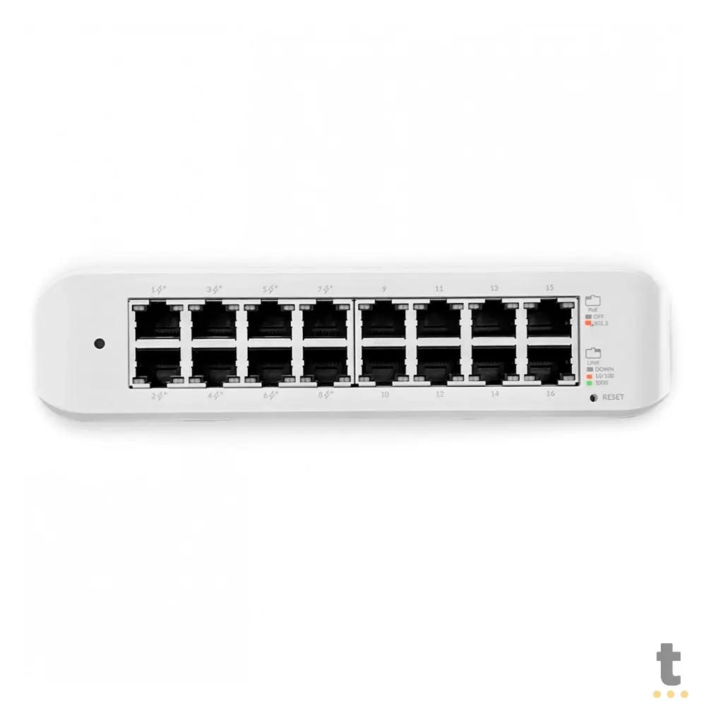 Switch 16 Portas (8 PoE+) Gigabit 10/100/1000 Unifi Gerenciavel - USW-Lite-16-PoE Truedata