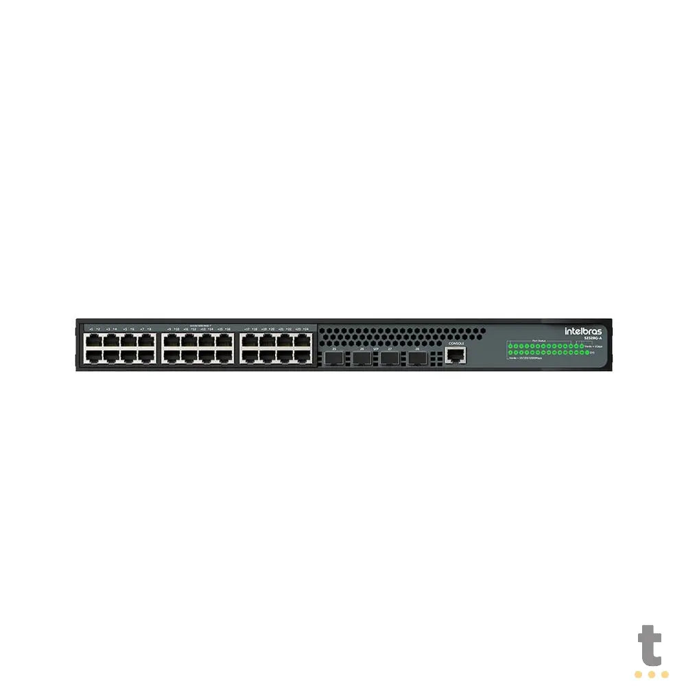 Switch 24 Portas Gigabit 10/100/1000 Mbps Intelbras + 4 SFP Gbic S2328G-A Gerenciável - 4760106 Truedata