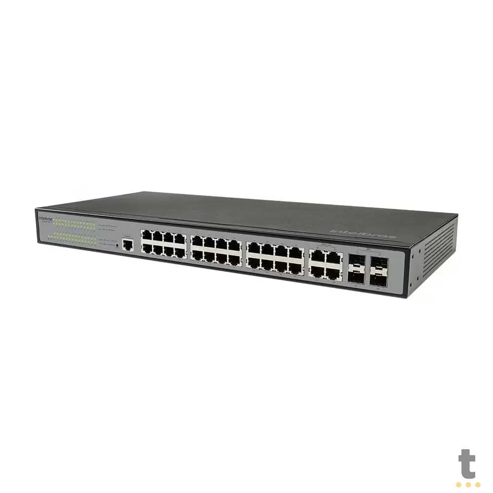 Switch 24 Portas Gigabit 10/100/1000 Mbps Intelbras + 4 SFP Gbic SG 2404 MR L2+ Gerenciável - 4760045 Truedata